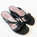 Rangoni Dalma Black Napa Leather Sandals Floral Mini Wedge Women’s Size 7.5 $170 Photo 11