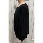 Alfani  Black Drapey‎ Blouse Minimalist Dressy Classic Career Photo 4