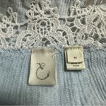 Anthropologie Lace Crochet Trim Blue White Cropped Tank Top Size medium Photo 7