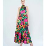 Flora Bea NYC Amadeus Dress, long Floral high neck dress, maxi dress Xs Pink Photo 2