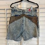 Don’t Stop‎ Acid Wash High Waisted Cotton Denim Shorts Size 13/14 Blue Photo 1
