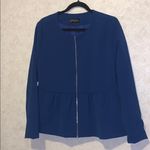 Eden court peplum zipper down blouse blue lrg Size L Photo 0