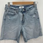 JBD Bermuda Jean Shorts Women Size 2 Cut Off Light Wash High Rise Denim Blue Photo 0