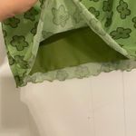 Y2K Floral Mesh Overlay Bodycon Mini Skirt‎ Lettuce Trim Green Size Medium Photo 3
