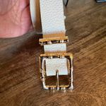 J McLaughlin Women M Felice Metal Bamboo Leather Belt Bone Solid Gold Size M Photo 1