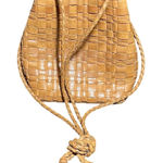 Vintage Woven Leather Crossbody‎ Bag Purse Bucket Style Purse Photo 0