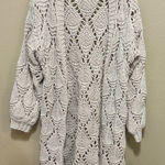 I Some I Women's Crochet Knit Open Front Cardigan Long Sleeve Beige Small Tan Photo 0