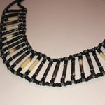 Vintage Boho Seed Bead Beaded Necklace Black Photo 4