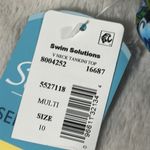 Swim Solutions Tankini Top Swimsuit size 10 Boho Paisley V Neck Underwire NEW Blue Photo 7