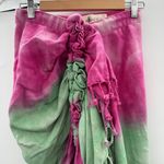 Just Bee Queen Tulum Ombre Tie Dye Green & Pink Ruched Swim‎ Coverup Skirt Sz M Size M Photo 1