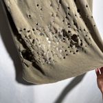 Knot Sisters Distressed Tank Olive Green Cotton Festival Grunge Holes M V Neck Photo 6