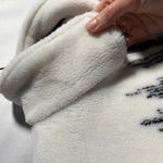 VTG Mazmania Zebra Print Fleece Jacket Full Zip White Black 90s Art to Wear M Size M Photo 4