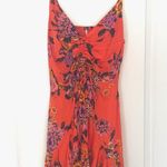 Free People NWT Happy Heart Mini Dress Warm Orange Red Size M Floral Cute Photo 4