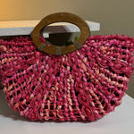 Coldwater Creek  Pink and Tan Woven Tote Photo 0