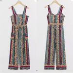 Anthropologie  Calais Floral Patchwork Boho Bohemian Wide Leg Jumpsuit Photo 3
