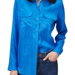 Equipment  NEW Vibrant Blue Button Down Blouse Photo 0