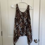 WD•NY EUC | WD.NY women’s leopard print sheer layer drapey long tier tank blouse large Photo 5