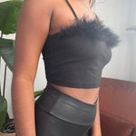 Urban Outfitters Black Fluffy Feathered Tank Top Photo 3