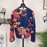 C/MEO COLLECTIVE  About Us Ls Top 410-NAVY BOTANICAL 14170804-1 Photo 3
