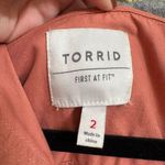 Torrid  Twill Hacci Sleeve Anorak Jacket Coral Gray Cozy Winter Size 2X 18/20 Photo 3