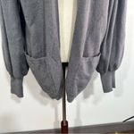 Hinge  Size M Gray Knit Balloon Sleeve Open Front Cardigan Sweater Neutral Cozy Photo 4