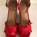 Time And Tru  Ruffle Wedge Sandal Size 11 Red New Photo 3