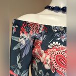 Cherish  Blues Pinks Floral Print Short Romper Bell Sleeves Cold Shoulder… Photo 3