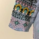 Johnny Was NWOT  Embroidered Floral Long Sleeve Bohemia SHIRT Blouse in Sleet S Photo 4