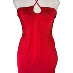 Cherry Red Halter Mini Bodycon Dress Size XS Photo 0