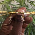 Unisex Cool Retro Gold metal frame panther statue clear white lens sunglasses Photo 0