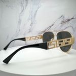 Versace New  Sunglasses Gold Aviator Pilot Metal Greca Logo Black Photo 6