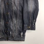 POL Vtg distressed dark wash denim button up jacket 100% cotton fall winter Photo 3