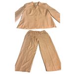 VINTAGE 1990'S NORTON MCNAUGHTON PEACH PANT SUIT WITH EMBROIDERED DETAIL (16) Orange Photo 9