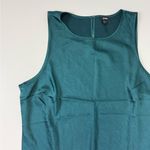 EXPRESS Teal Satin Crew Neck Sleeveless Blouse Size Large Photo 1