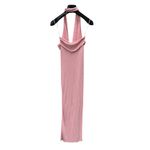 New Aya Muse Edo Halterneck Draped Maxi Dress S Light Pink Photo 5