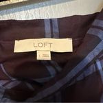 Loft Plaid Ruffle Women's Top  Womens Large Dark Purple/Blue Holiday Casual Photo 2
