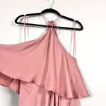 Shona joy Luxe Halter Frill Tulip Hem Cocktail Dress in Rosé Size 4 Photo 3