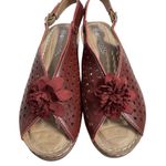 Patrizia Spring Step Ollevo Red Leather Slingback Sandals Flower Detail Womens 9 Photo 3