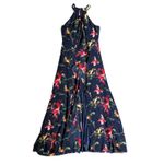 Meghan Los Angeles Aphrodite Cascading Ruffle Maxi Dress Navy‎ Blue Size Small Photo 2