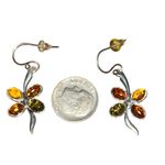 Baltic amber flower earrings in sterling
Silver Photo 2