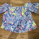 Lilly Pulitzer sain blue peri pinch pinch off the shoulder top small Photo 10
