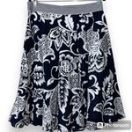 Roz & Ali  size large skirt pull on zips in back lined blue and white floral NWT Photo 8
