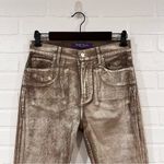 Ralph Lauren Purple Label Collection 208 Metallic Gold Boot Cut Denim Jeans Size 27 Photo 6