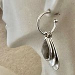 Bella Uno Sterling Silver Dangle Earrings with Gray Stone Accents Photo 5