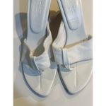 frankie's bikinis  White Surf Fin Terry Cloth Leather Heeled Sandal Size 36 Photo 9