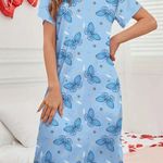 3 for $25. Women Sleepwear Dress Small Blue Butterfly Photo 3