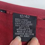 Via Seta Studio Red Blazer Jacket Skirt SILK Size 10/12 GUC Photo 11