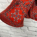 Altar'd State Altar’d State Mackenzie Red Bandana Print Tie Front Bell Sleeve Cropped Shirt S Photo 5
