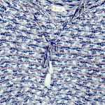 Tory Burch Nadia Embroidered Leaf Smocked Peasant Top Blouse Tassel Size 4 Photo 6