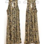 VINTAGE VTG ? JONI BLAIR Yellow Aztec Geo Geometric Tile Print Summer Midi Dress Size M Photo 0